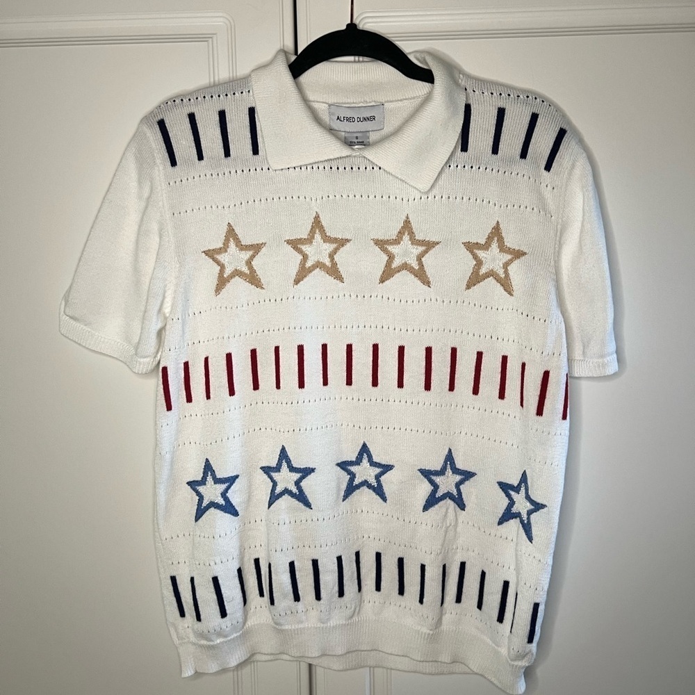 Vintage Grandma Patriotic Fourth of July Short Sleeve Sweater